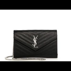 Saint Laurent Monogram Matelasse Chain Wallet